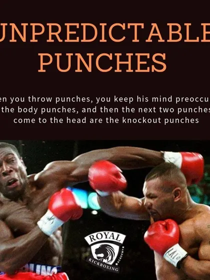 Setting up the knockout requires strategy. We teach Mike Tyson's method of using body punches to preoccupy an opponent's defense, creating openings for fight-ending punches to the head.