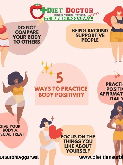 Practicing body positivity is a crucial part of a healthy mindset. I encourage my clients to focus on what they love about themselves and to stop comparing their bodies to others.