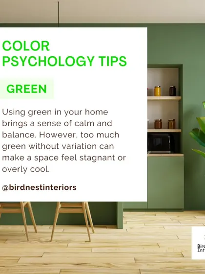 Color Psychology Tip: Green brings a sense of calm and balance to a home. We can advise on how to use it effectively without making a space feel stagnant.