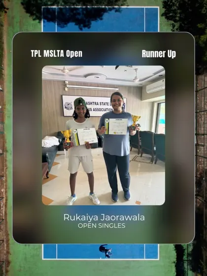 TenniStation trainee Rukaiya Jaorawala achieved an impressive runner-up finish in the Women’s Singles Open category at the TPL MSLTA Open tournament, showcasing her skill and competitive drive.