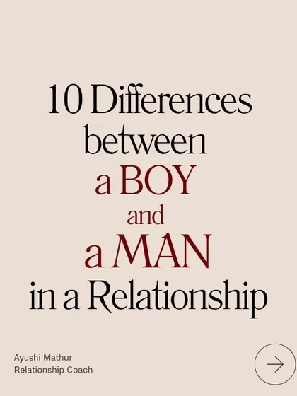 **Are you dating a boy or a man? Maturity isn't about age; it's about emotional intelligence.** A boy avoids difficult conversations, blames others, and seeks constant validation. A man initiates crucial conversations, takes responsibility for his part, and has cultivated inner confidence.