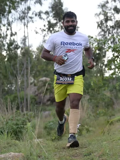 A solo moment on the trail. Running through the wilderness, focused and in the zone.