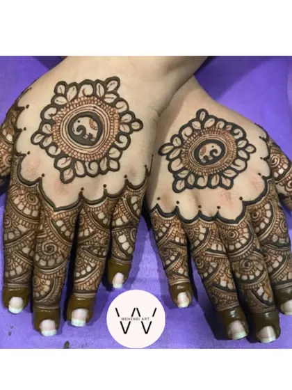 A clear photo of the Vat Savitri elephant mandala design.