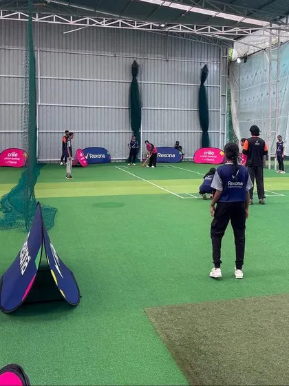 An indoor training session during the ICC Criiio Cricket Festival. We managed venues across three cities, including both indoor and outdoor facilities, to accommodate all aspects of the program.
