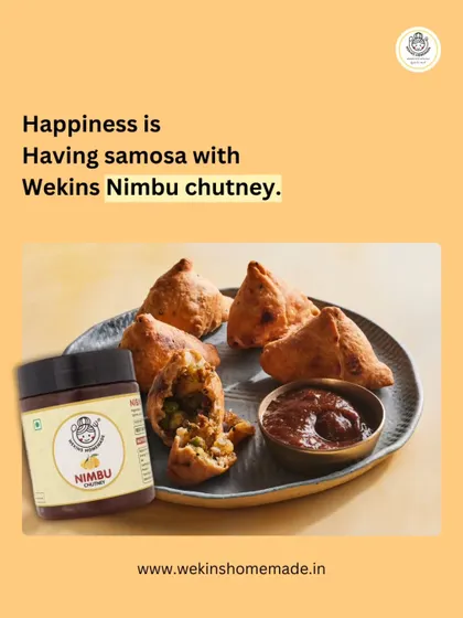 For me, happiness is a plate of hot samosas served with a generous side of my homemade Nimbu Chutney. It's a simple pleasure that always hits the spot.