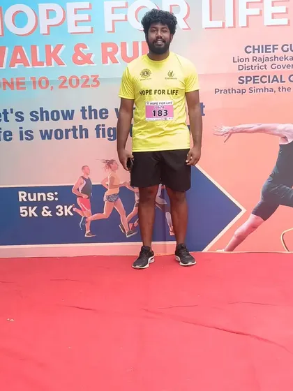 A member of our team ready to take on the 5k run. Every participant is a vital part of our community.