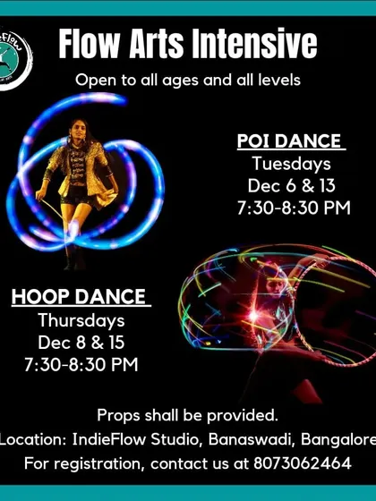 End the year by learning a new skill! This is from our Flow Arts Intensive for Poi Dance and Hoop Dance, open to all ages and levels at our studio.