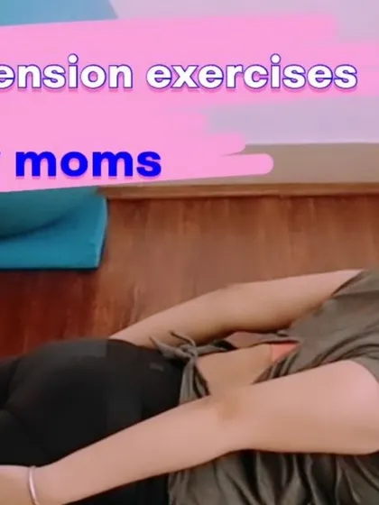 A close-up of a spinal extension exercise, emphasizing the importance of form for new mothers.
