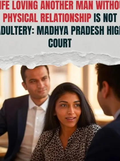 **Emotional affair is not adultery: MP High Court.** A court ruled that a wife loving another man without a physical relationship does not constitute adultery. This highlights the specific legal definition of adultery.