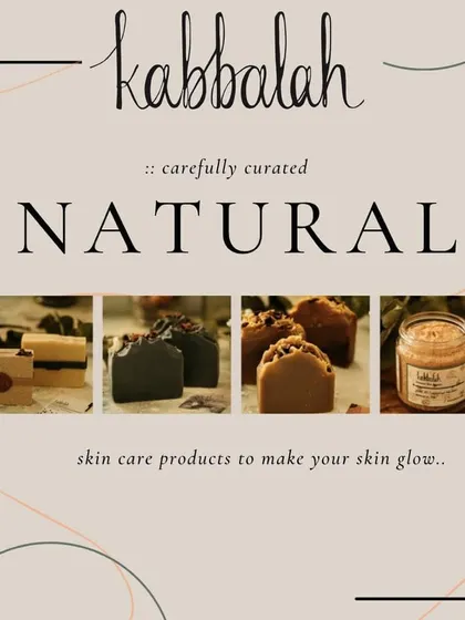 A little graphic I created to showcase my range of carefully curated natural skincare products, all designed to make your skin glow.