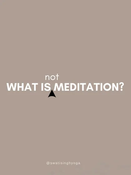What is meditation NOT? It's not just contemplation, it's not hypnosis, and it's not a religion.