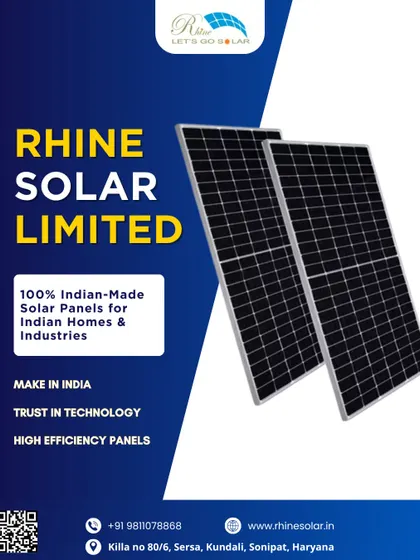 We produce 100% Indian-made solar panels for homes and industries. Our commitment to 'Make in India' means you can trust in our technology and high-efficiency panels.