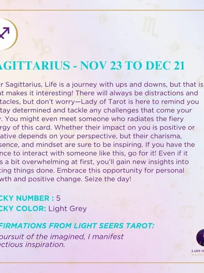 For Sagittarius, this week is a journey with ups and downs. I am here to remind you to stay determined and tackle any challenges that come your way. Seize the opportunity for personal growth.