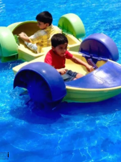 Paddle boats for a pool party! This is a super fun and unique activity that keeps kids entertained and cool on a hot day.