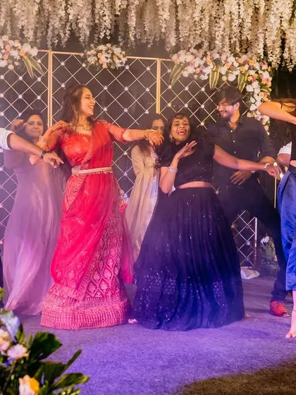 A group of friends takes over the stage with a fun, smoky performance. We love creating dynamic and visually exciting routines that make the performers feel like stars.