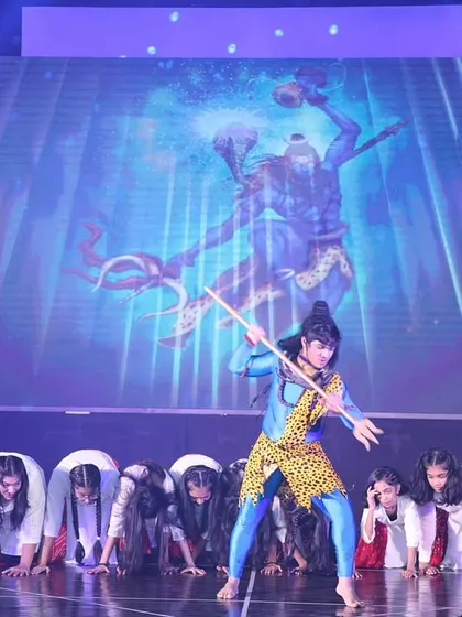 A powerful pose from the lead performer in our Shiv prayer dance, capturing the intensity and devotion of the performance.