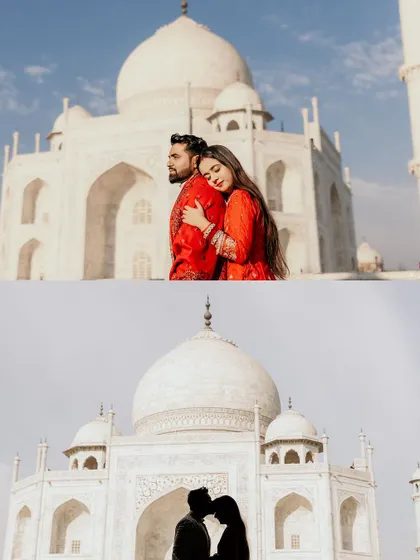 Your love story set against the ultimate symbol of love, the Taj Mahal. I help couples create iconic, timeless portraits at world-renowned landmarks.
