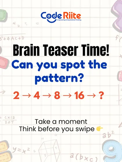Can you spot the pattern in this number sequence? Take a moment to think before you find the answer. This kind of pattern recognition is fundamental to coding and data analysis.