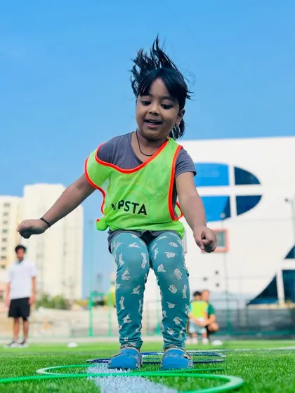 Football should be fun. We incorporate agility and coordination exercises like these ladder drills to improve speed and balance while keeping the energy high. Seeing our players smile is just as important as seeing them score.