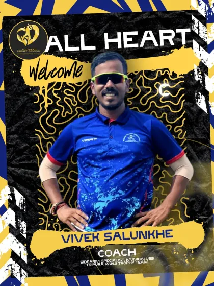 Coach Vivek Salunkhe brings structured intensity to our net sessions, with experience as a sidearm specialist for the Mumbai U23 and Tripura Ranji Trophy teams.