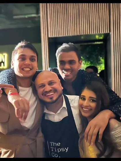 A throwback photo with happy clients at The Burrow. We love being the go-to bartenders for our clients' celebrations, big and small.