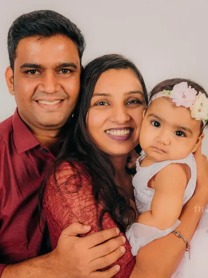 A lovely family portrait in color, showcasing their warmth and connection.