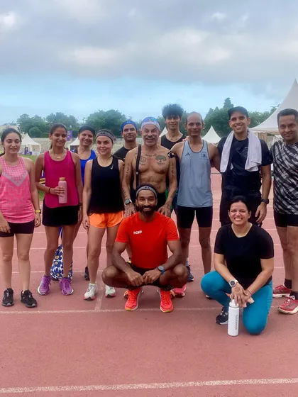 The full crew after a tough track session. Everyone gave their all, and that's what matters. We get stronger together.
