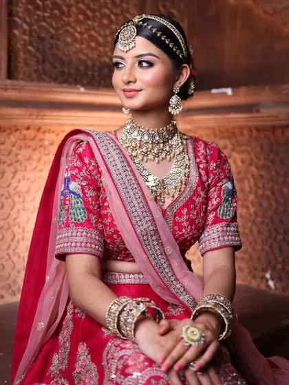 Another angle of this stunning royal bridal look. A diverse set of images from the same look shows consistency and attention to detail.