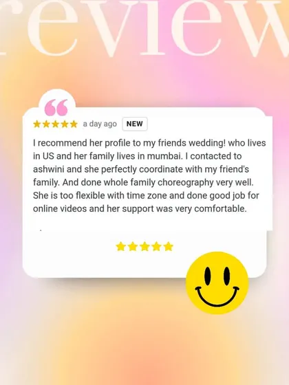 This is a great example of how I work with international clients. The bride was in the US and her family in Mumbai. I coordinated the entire family choreography online, managing different time zones to make it a success.