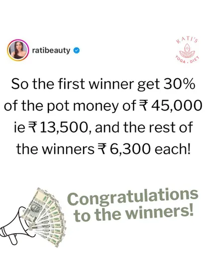 A graphic celebrating our winners and the prize money they earned. Congratulations to all!