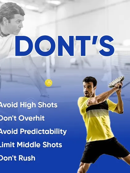 Master the game faster with these essential Do's and Don'ts of Pickleball. Learn key strategies like maintaining a soft touch and working the angles, while avoiding common mistakes like high shots and rushing the net.