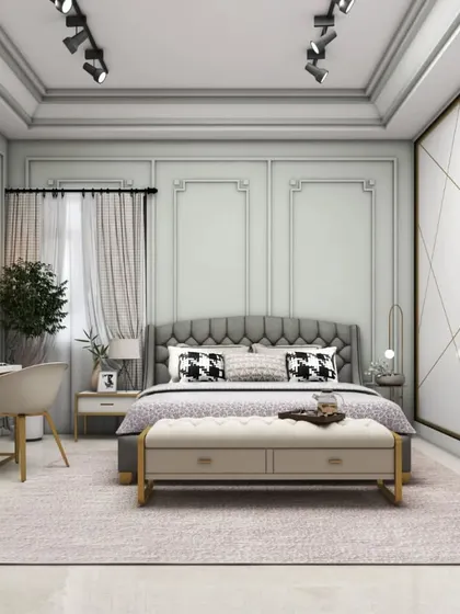 A duplicate of ID 152, providing a full view of the beautifully designed classic-meets-modern bedroom.