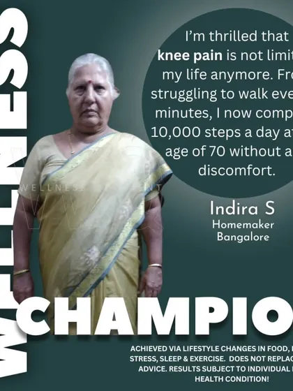 It is never too late to reclaim your health. At 70, Indira went from being unable to walk for 15 minutes due to severe knee pain to completing 10,000 steps daily. Her story proves that with the right guidance, transformation is possible at any age.
