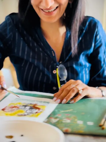 A moment of joy and satisfaction. Seeing my students smile like this as they work on their art is the best part of my day.