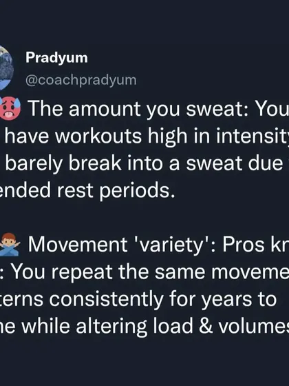 Beginners often focus on the wrong things, like how long they're in the gym, how much they sweat, or how sore they are the next day. None of these are reliable indicators of a good workout. I teach you to focus on the real metrics of progress: progressive overload and consistent execution.