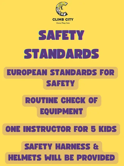 Safety is our top priority, especially when it comes to our little climbers. We follow European safety standards, conduct routine equipment checks, and provide all necessary gear like harnesses and helmets. Your kids are in safe hands with us.
