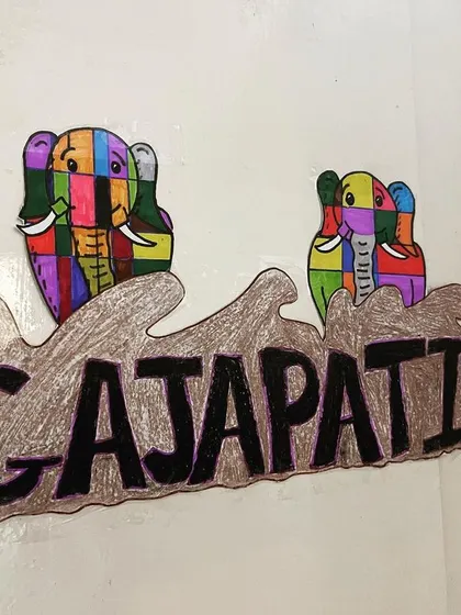 This is our Gajapati room, named after the wonderful elephant character from Tulika Books. Naming our rooms after storybook characters helps foster a deep love for reading and makes the space feel magical.