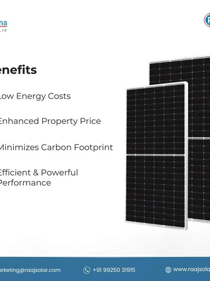 Switching to our solar panels offers numerous benefits, including low energy costs, enhanced property value, a minimized carbon footprint, and efficient, powerful performance.