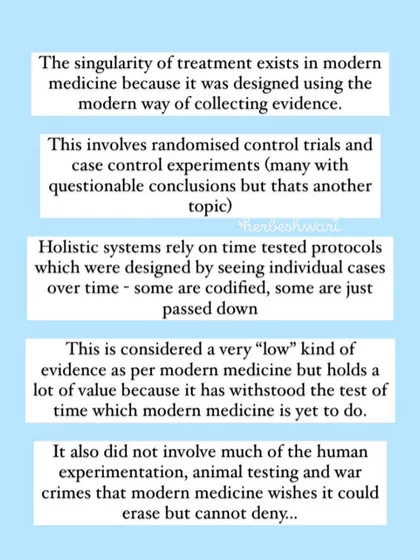 An infographic series exploring the differences between modern medicine (Allopathy) and holistic systems (AYUSH). I discuss their different approaches to diagnosis and treatment, and why both are needed for comprehensive healthcare.