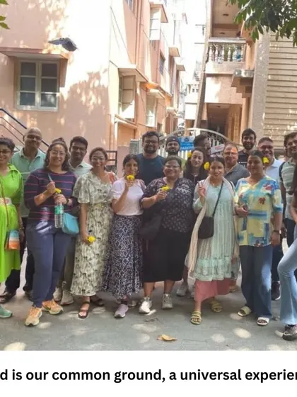 Food is our common ground, a universal experience. Another great shot from our Thindi Walk, where we bond over delicious local snacks and easy-going conversation.