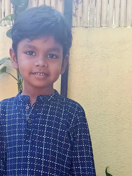 A young boy in a traditional kurta for our Ugadi celebration.