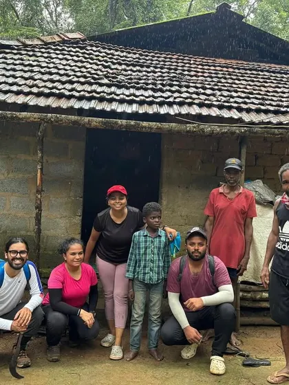 Our group with the local family who hosted us. Staying in these traditional houses and interacting with the local people is a key part of our trips.
