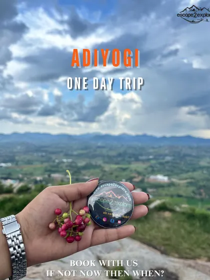 Holding up my brand badge against the beautiful backdrop of a one-day trip. A small souvenir from a day well spent.