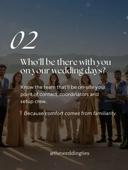 When you hire me, you get a dedicated team. You'll know the faces of the coordinators who will be on-site, ensuring every detail is handled seamlessly so you can relax.