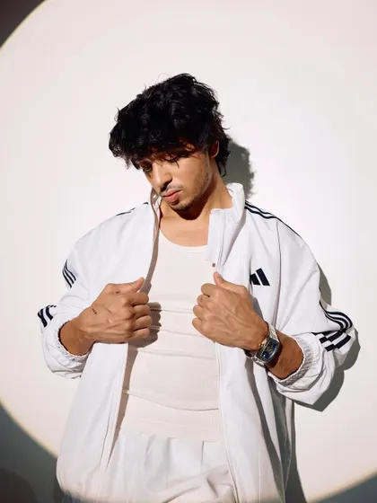 A full look at the all white tracksuit style for my press kit.