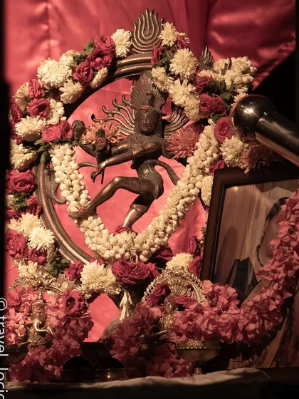 Our decorated Nataraja idol backstage, an essential presence for any dance performance, blessing our efforts.