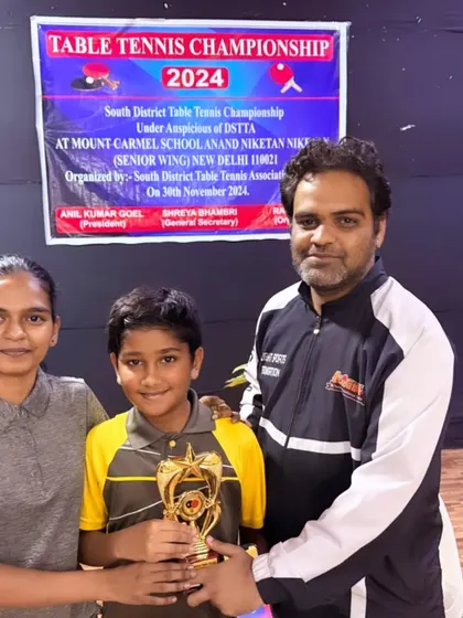 One of my young Alightians with his trophy after a great performance at the South District Championship.