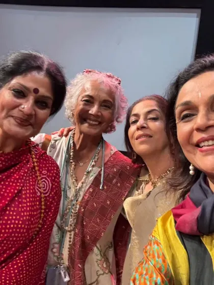 A selfie with my dear friends and icons of Indian dance. These moments of camaraderie are the treasures of my artistic life.