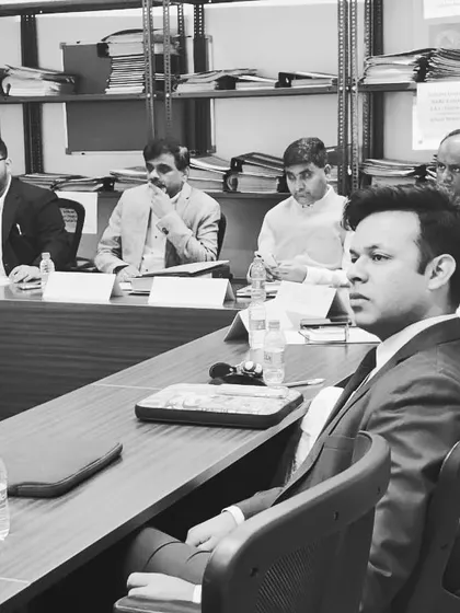 A candid moment of discussion with fellow experts at the Board of Studies meeting. These collaborations are vital for improving the quality and relevance of legal education in India.