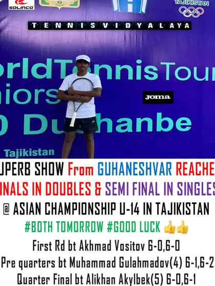 Reaching the finals in doubles and semi-final in singles at the Asian Championship U-14.
